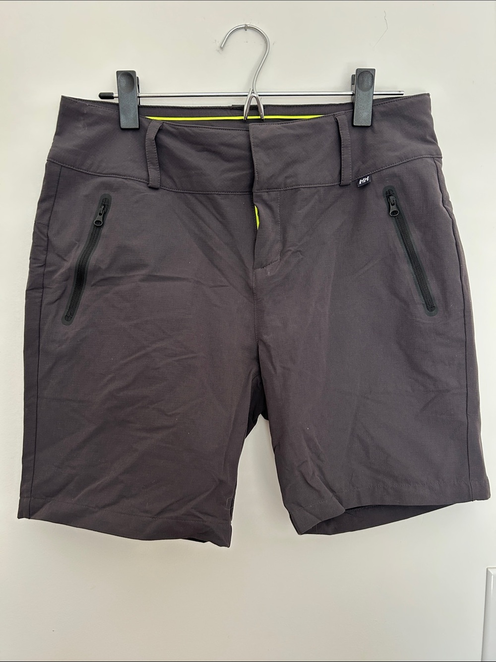 Helly Hansen Dark Charcoal sailing Shorts with Neon Yellow Trim